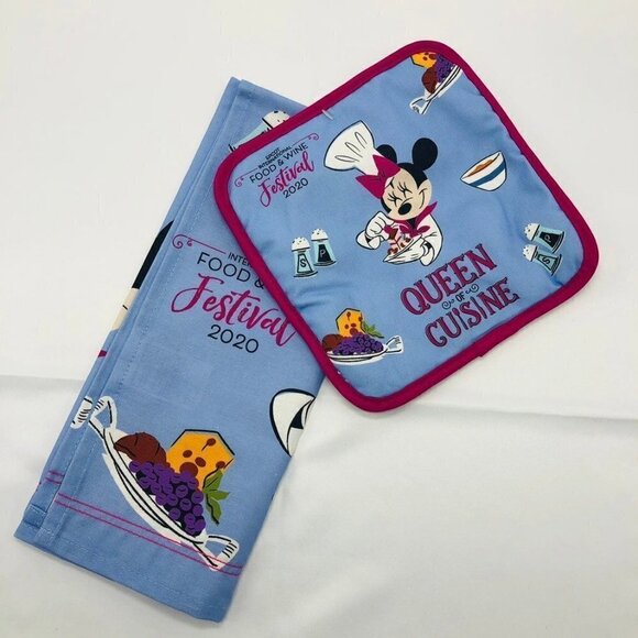 Disney Parks - EPCOT Food & Wine 2020 Kitchen Towel & Potholder Set - Picture 1 of 2